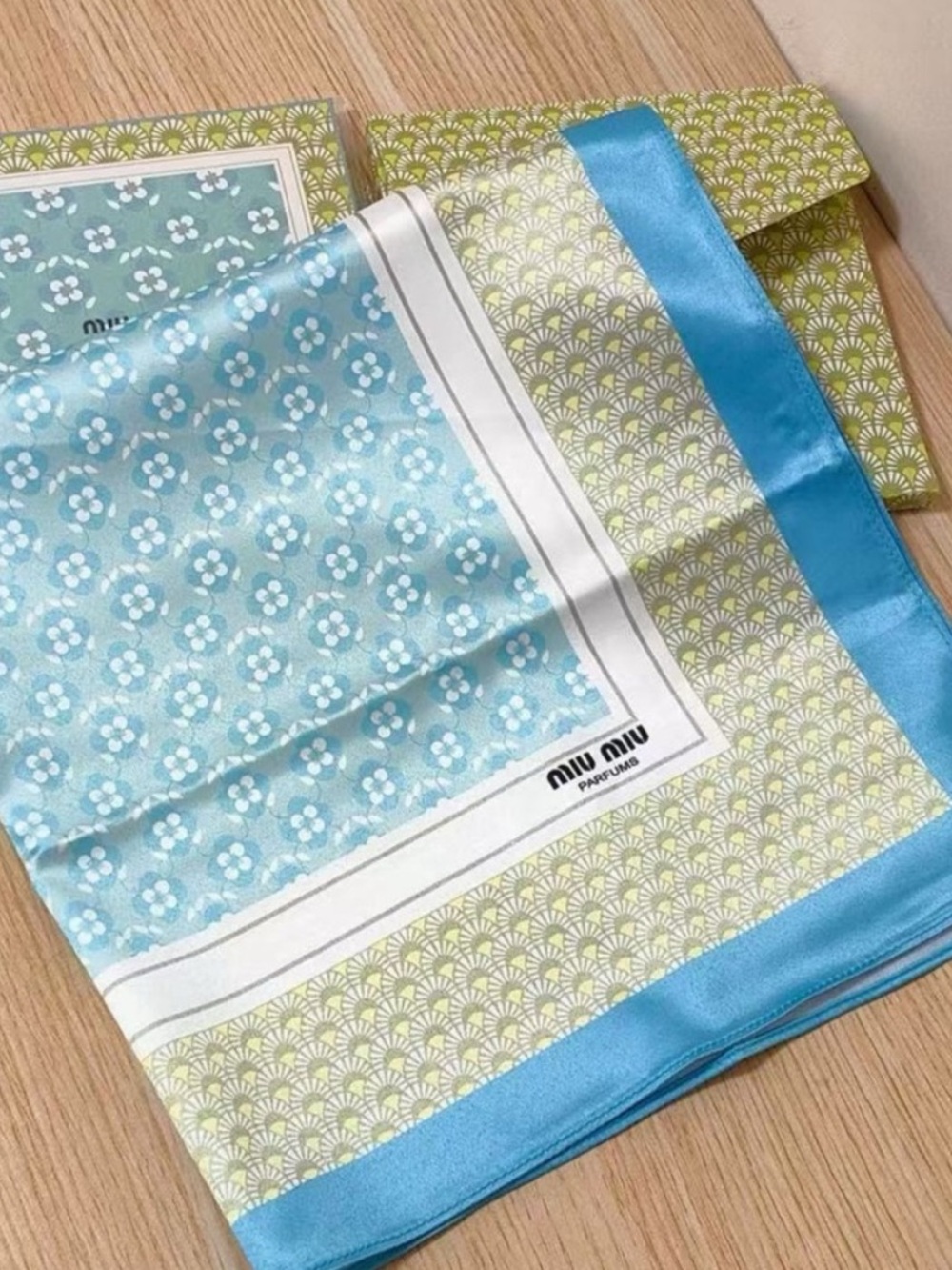Miu Miu perfume gift silk scarf